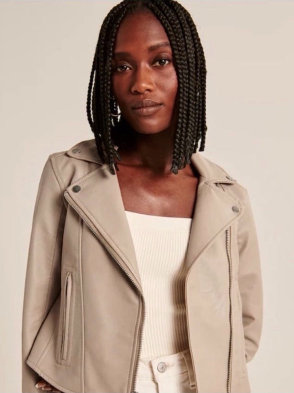 Abercrombie & Fitch Vegan Leather Moto Jacket Size Small